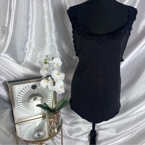 🖤Maurices Black Ribbed Sleeveless Knit Lace Cami 4X